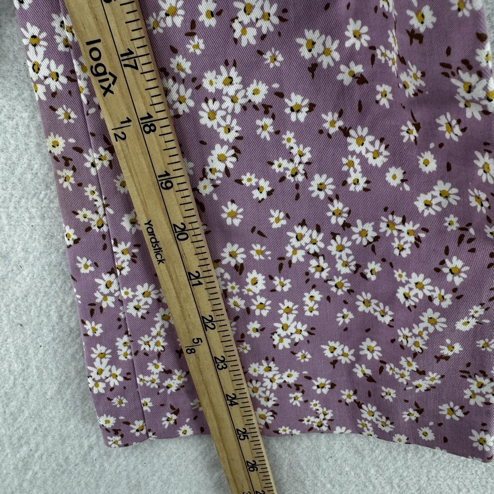 Zara‎ Pants Womens Large Daisy Floral Bootcut Cropped Stretch Chinos NEW - Picture 6 of 9